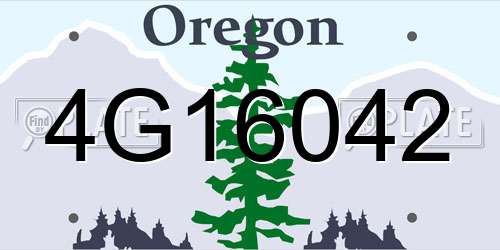 4G16042 Oregon License Plate