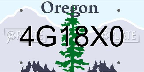 4G18X0 Oregon License Plate
