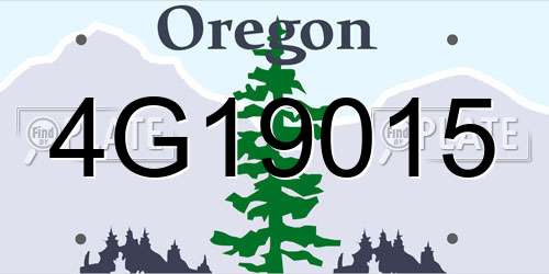 4G19015 Oregon License Plate