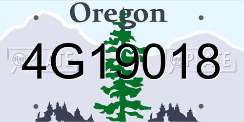 4G19018 Oregon License Plate