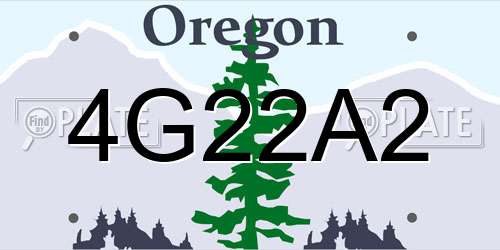 4G22A2 Oregon License Plate