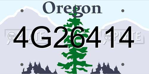 4G26414 Oregon License Plate