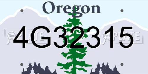 4G32315 Oregon License Plate
