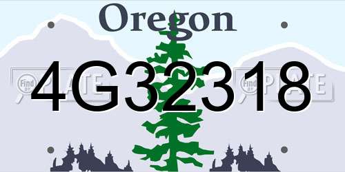 4G32318 Oregon License Plate
