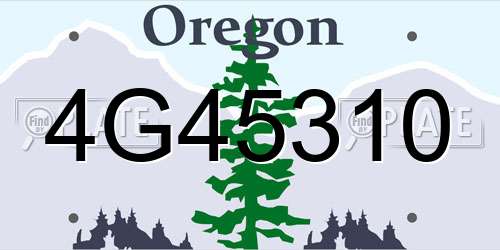 4G45310 Oregon License Plate