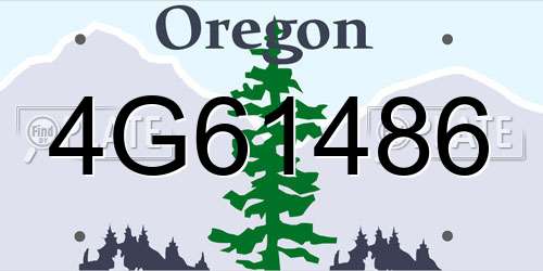 4G61486 Oregon License Plate
