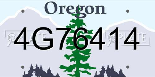 4G76414 Oregon License Plate
