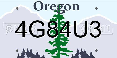 4G84U3 Oregon License Plate