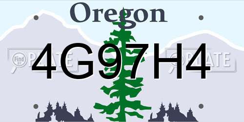 4G97H4 Oregon License Plate