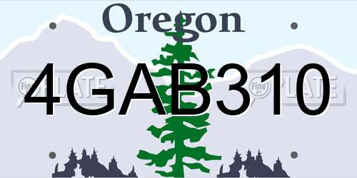 4GAB310 Oregon License Plate