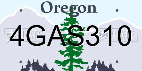 4GAS310 Oregon License Plate