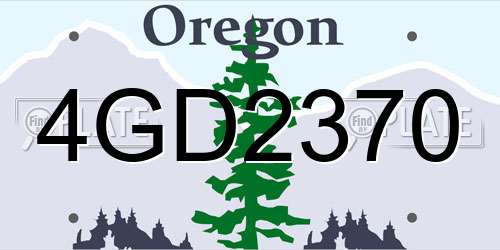 4GD2370 Oregon License Plate