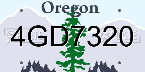 4GD7320 Oregon License Plate