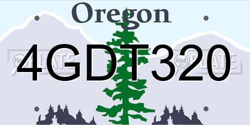 4GDT320 Oregon License Plate