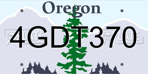 4GDT370 Oregon License Plate