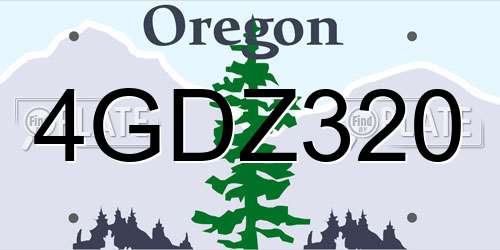 4GDZ320 Oregon License Plate