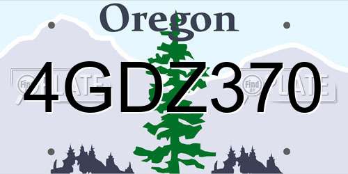4GDZ370 Oregon License Plate