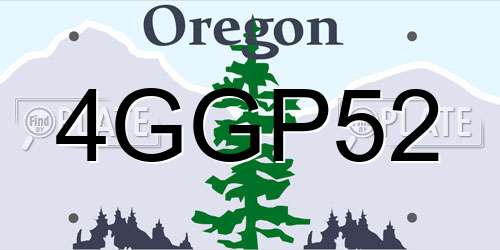 4GGP52 Oregon License Plate