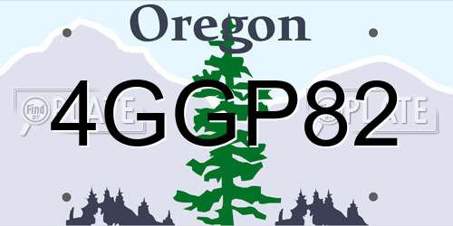4GGP82 Oregon License Plate