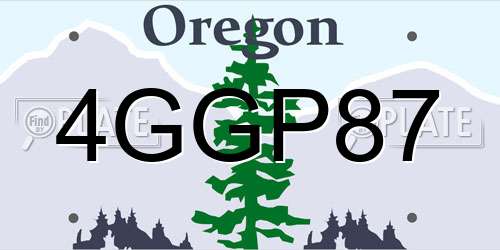 4GGP87 Oregon License Plate