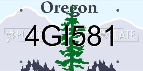 4GI581 Oregon License Plate