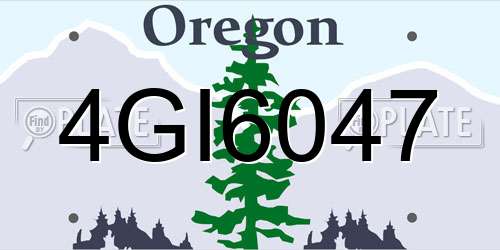 4GI6047 Oregon License Plate