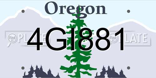 4GI881 Oregon License Plate