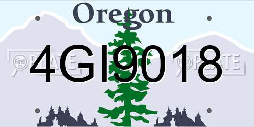 4GI9018 Oregon License Plate