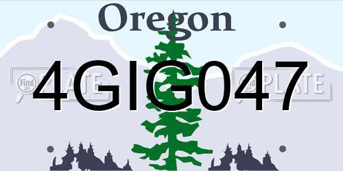4GIG047 Oregon License Plate