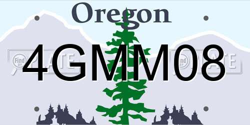 4GMM08 Oregon License Plate