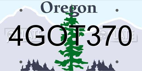 4GOT370 Oregon License Plate