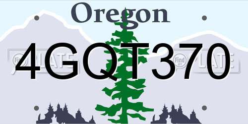 4GQT370 Oregon License Plate