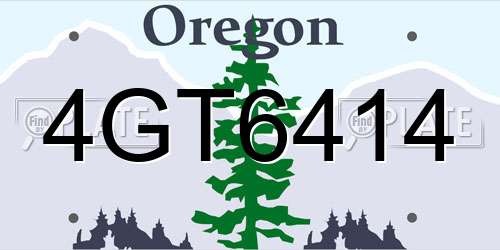 4GT6414 Oregon License Plate