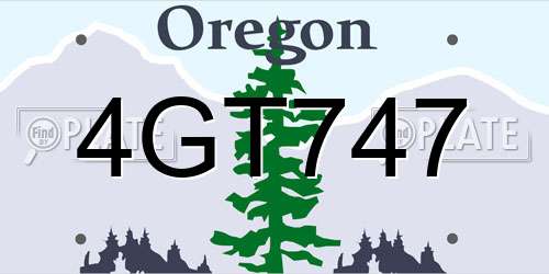 4GT747 Oregon License Plate