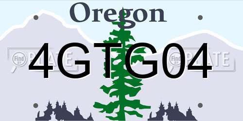4GTG04 Oregon License Plate
