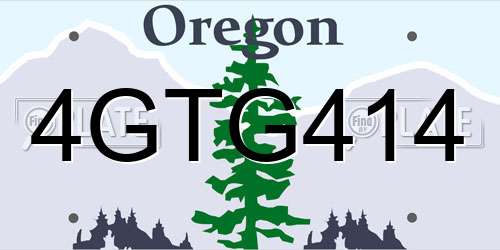 4GTG414 Oregon License Plate