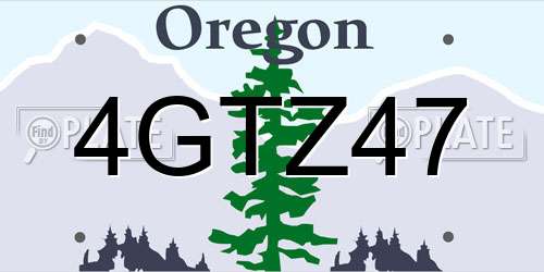 4GTZ47 Oregon License Plate