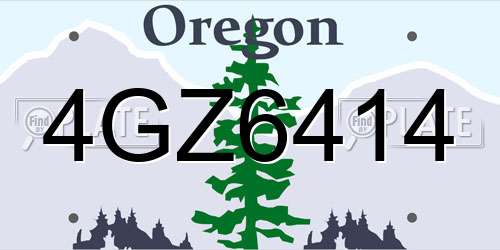 4GZ6414 Oregon License Plate