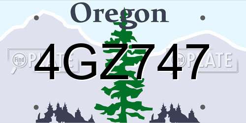 4GZ747 Oregon License Plate