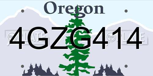 4GZG414 Oregon License Plate