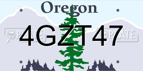 4GZT47 Oregon License Plate