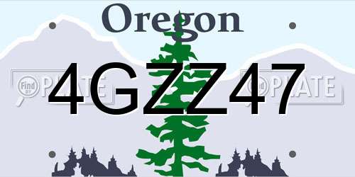4GZZ47 Oregon License Plate