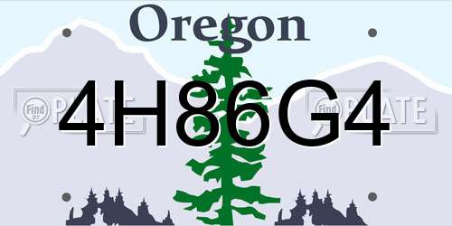 4H86G4 Oregon License Plate