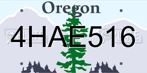 4HAE516 Oregon License Plate