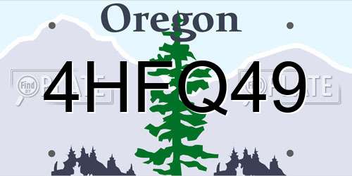 4HFQ49 Oregon License Plate
