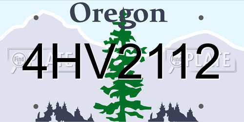 4HV2112 Oregon License Plate