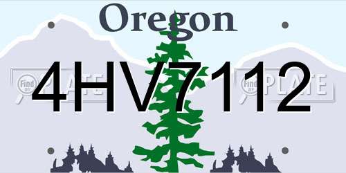 4HV7112 Oregon License Plate