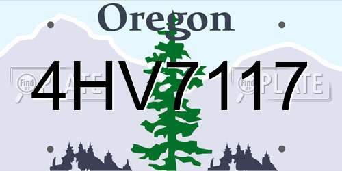 4HV7117 Oregon License Plate