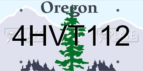 4HVT112 Oregon License Plate