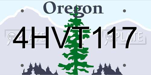 4HVT117 Oregon License Plate